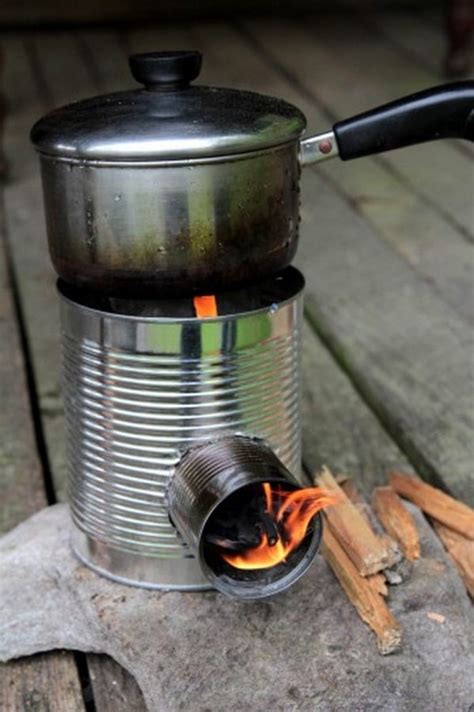 diy wood stove from can